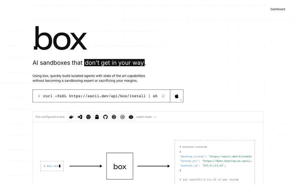 Ascii hero homepage design evidence. Hero viewport evidence; animated text state captured.