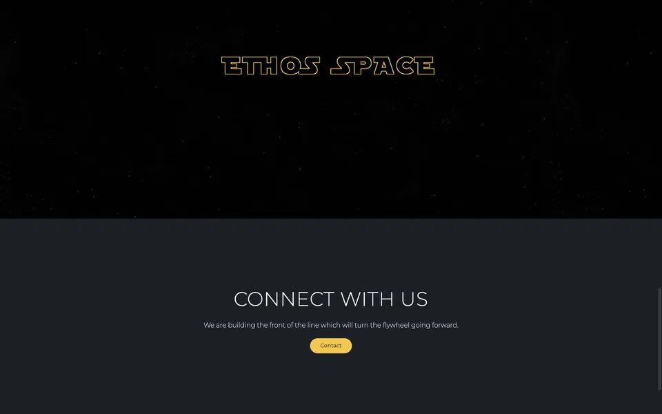 Ethos Space Resources closing homepage design evidence. Visible section: Connect with Us