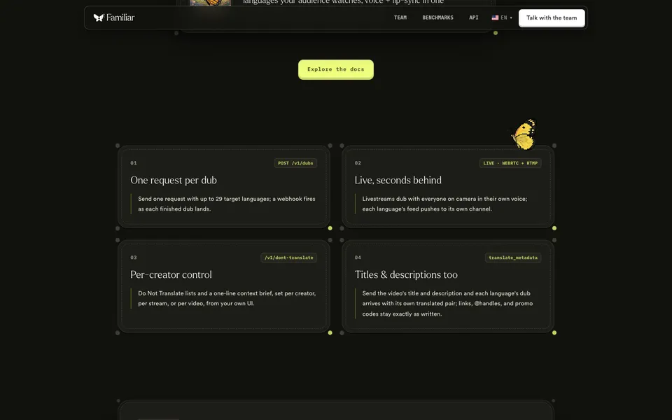Familiar mid-page homepage design evidence. Mid-page viewport evidence; animated text state captured.