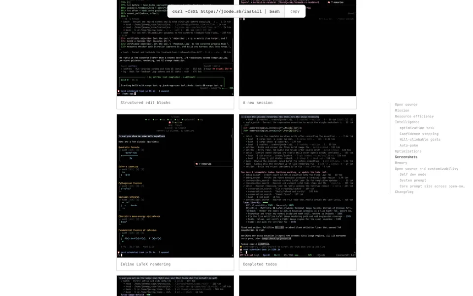 Jcode mid-page homepage design evidence. Mid-page viewport evidence