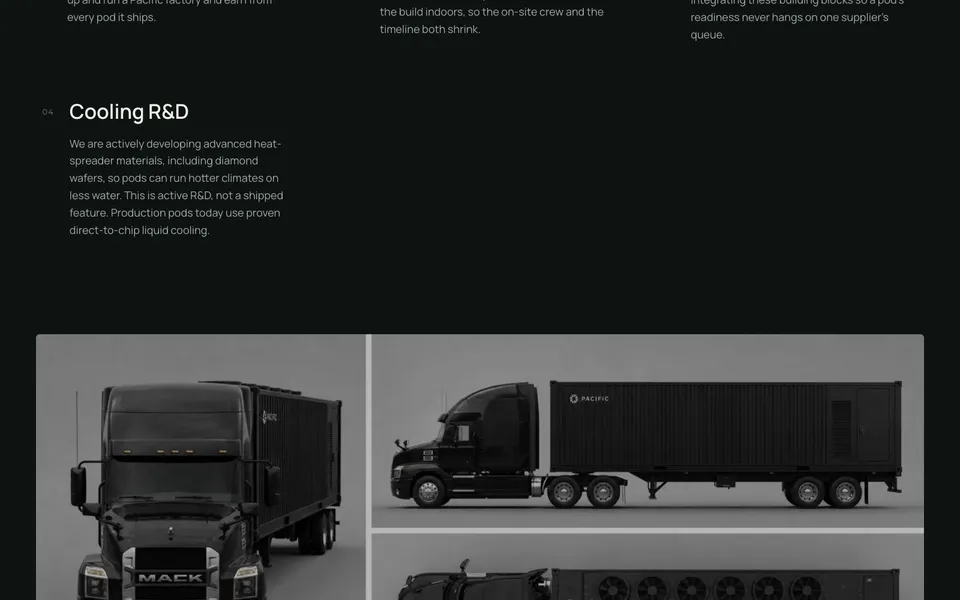 Pacific mid-page homepage design evidence. Mid-page viewport evidence; animated text state captured.