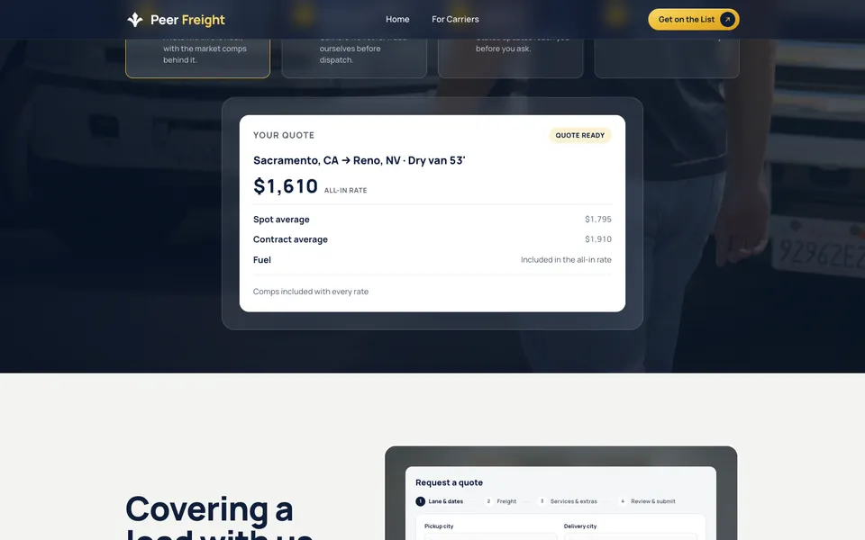Peer mid-page homepage design evidence. Mid-page viewport evidence