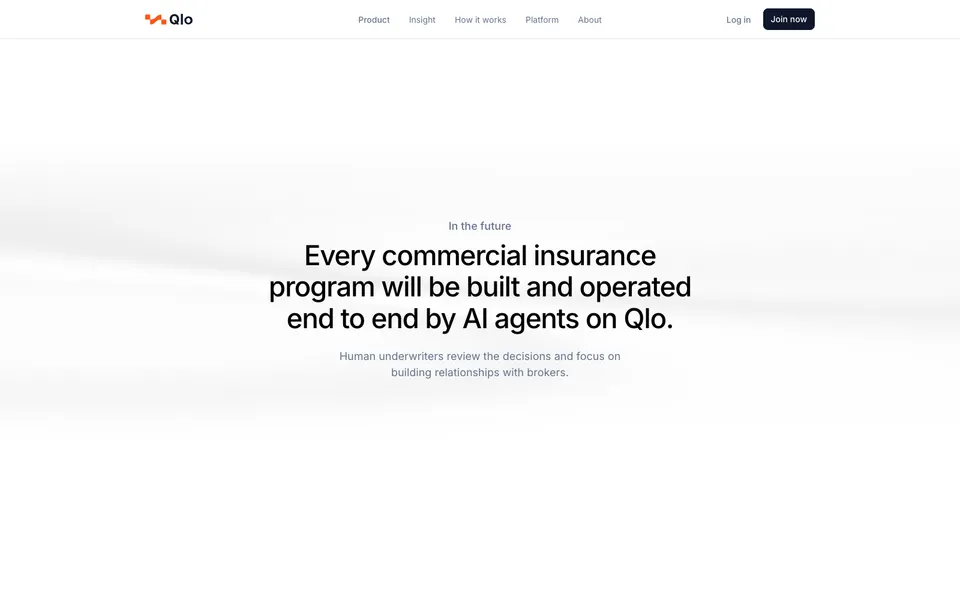 Qlo mid-page homepage design evidence. Mid-page viewport evidence; animated text state captured.