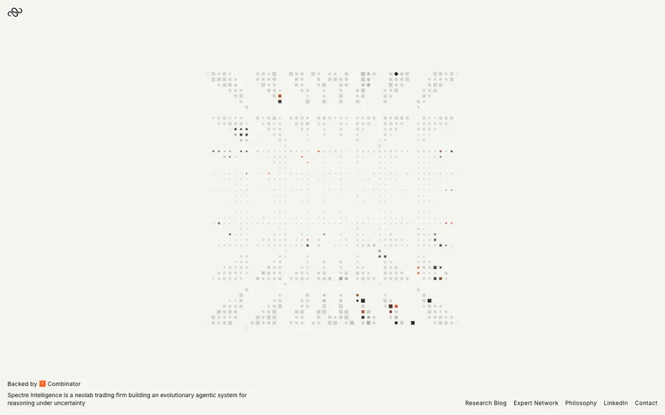 Spectre Intelligence hero homepage design evidence. Hero viewport evidence