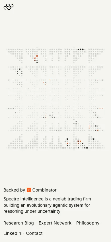 Spectre Intelligence mobile homepage design evidence. Mobile viewport evidence