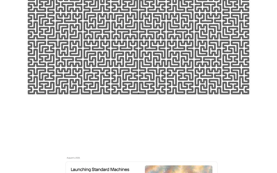 Standard Machines mid-page homepage design evidence. Mid-page viewport evidence
