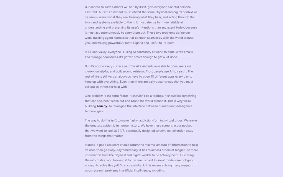 Touchy mid-page homepage design evidence. Mid-page viewport evidence